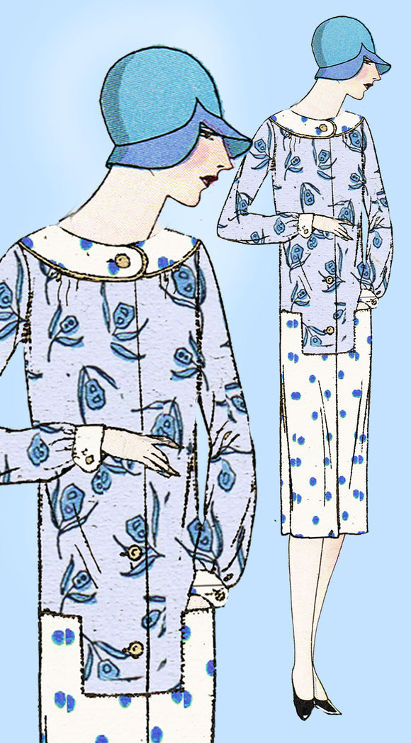 1930s VTG Ladies Home Journal Sewing Pattern 6366 Uncut Misses Flapper Dress 34B - Vintage4me2