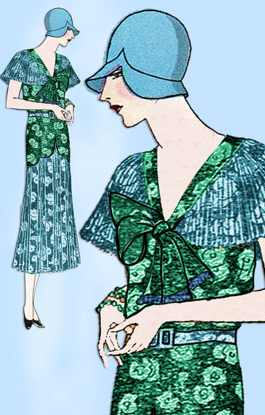 1930s Ladies Home Journal Sewing Pattern 6456 Uncut Misses Pleated Dress Sz 38 B - Vintage4me2