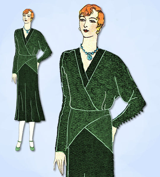 1930s Vintage Ladies Home Journal Sewing Pattern 6558 Uncut Misses Dress Sz 34 B