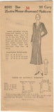 1930s Vintage Ladies Home Journal Sewing Pattern 6558 Uncut Misses Dress Sz 34 B