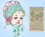 1910s Rare Antique Ladies Home Journal Sewing Pattern 6230 Baby Bonnet Size 2 - Vintage4me2