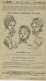1910s Rare Antique Ladies Home Journal Sewing Pattern 6230 Baby Bonnet Size 2 - Vintage4me2