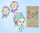 1910s Rare Antique Ladies Home Journal Sewing Pattern 6230 Baby Bonnet Size 2 - Vintage4me2