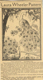 1930s Laura Wheeler Embroidery Transfer 1014 Uncut Peacock Scene Wall Hanging
