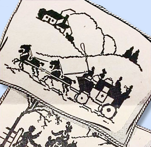1930s VTG Laura Wheeler Embroidery Transfer 1130 Uncut X-Stitch Colonial Scenes