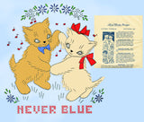 1940s Vintage Laura Wheeler Embroidery Transfer 361 Uncut Kitten Romance Motifs