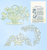 1940s VTG Laura Wheeler Embroidery Transfer 379 Uncut Cutwork Floral Vanity Set