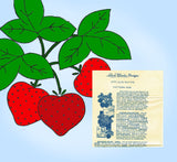 1940s Vintage Laura Wheeler Embroidery Transfer 508 Uncut Applique Strawberries