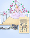 1940s Vintage Laura Wheeler Embroidery Transfer 775 Uncut Garden Gal Pillowcases