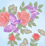 1940s Vintage Laura Wheeler Embroidery Transfer 851 Uncut Butterfly Floral Motif