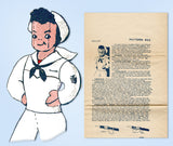 1940s Original Vintage Laura Wheeler Transfer Pattern 933 Uncut Sailor Doll