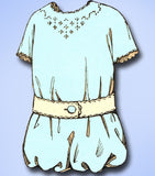 1910s Antique Embroidery Transfer 946 Rare and Sweet Uncut Toddler Romper Trim