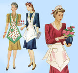 McCall 1012: 1930s Rare Maids Apron with Cap Collar Cuffs Vintage Sewing Pattern