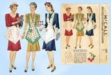 McCall 1012: 1930s Rare Maids Apron with Cap Collar Cuffs Vintage Sewing Pattern