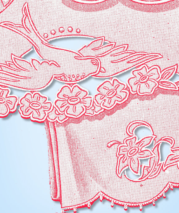 1940s Vintage McCall Embroidery Transfer 1024 Uncut Cutwork Pillowcase Motifs