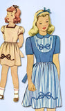 1940s Vintage McCall Sewing Pattern 1026 WWII Girls Embroidered Dress Size 8