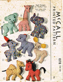 1940s Vintage McCall Sewing Pattern 1078 Cute WWII Easy Stuffed Animal Dolls - Vintage4me2