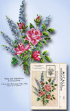 1940s Original Vintage McCall Embroidery Transfer 1112 Uncut Roses & Delphiniums