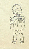 McCall 1126: 1940s Vintage McCalls Sewing Pattern Baby Girls Heirloom Dress & Bonnet Size 1
