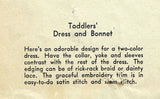 McCall 1126: 1940s Vintage McCalls Sewing Pattern Baby Girls Heirloom Dress & Bonnet Size 1