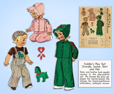 1940s Vintage McCalls Sewing Pattern 1139 Toddler Play Suit Jacket & Bonnet Sz 1