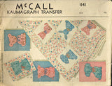 1940s Vintage McCall Kaumagraph Embroidery Transfer 1141 Uncut Crib Quilt Motifs