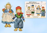 1940s Original Vintage McCall Pattern 1144 Uncut International Dolls & Clothes