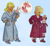 McCall 1145: 1940s Baby Robe Bunny Slippers & Doll Size 2 Vintage Sewing Pattern