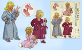 McCall 1145: 1940s Baby Robe Bunny Slippers & Doll Size 2 Vintage Sewing Pattern