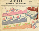 1940s Vintage McCall Embroidery Transfer 1161 Uncut Applique Morning Glory Pcase