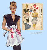 McCall 1231: 1940s Misses Embroidered Apron Fits All Vintage Sewing Pattern