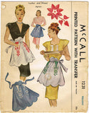 McCall 1231: 1940s Misses Embroidered Apron Fits All Vintage Sewing Pattern
