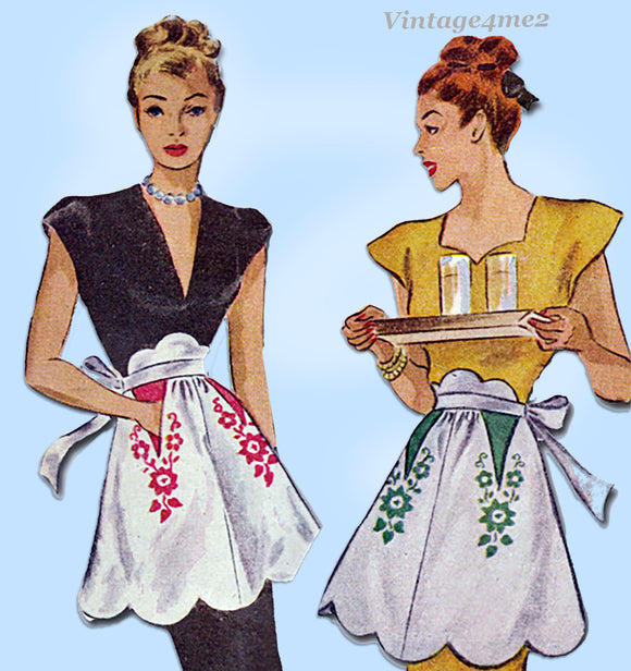 McCall 1231: 1940s Misses Embroidered Apron Fits All Vintage Sewing Pattern