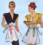 McCall 1231: 1940s Misses Embroidered Apron Fits All Vintage Sewing Pattern
