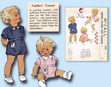 1940s Vintage McCalls Sewing Pattern 1237 WWII Toddler Boys Creeper Romper Sz 1