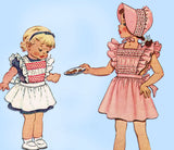 McCall 1245: 1940s Toddler Girls Dress & Bonnet Size 4 Vintage Sewing Pattern