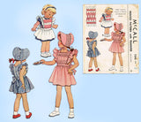 McCall 1245: 1940s Toddler Girls Dress & Bonnet Size 4 Vintage Sewing Pattern