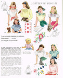 1940s Vintage McCall Sewing Pattern 1248 Toddler Girls Embroidered Blouse Sz 6 - Vintage4me2