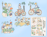 1940s Vintage McCall Embroidery Transfer 1288 Uncut Gay 90s Tea Towel Motifs