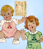 1930s Rare Original Vintage McCall Sewing Pattern 129 Adorable Baby Romper Sz 1 - Vintage4me2