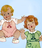 1930s Rare Original Vintage McCall Sewing Pattern 129 Adorable Baby Romper Sz 1 - Vintage4me2