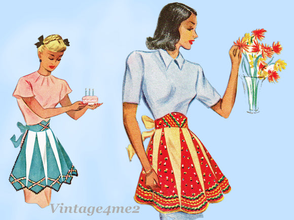 McCall 1312: 1940s Charming Misses Pieced Apron Fits All Vintage Sewing Pattern
