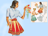 McCall 1312: 1940s Charming Misses Pieced Apron Fits All Vintage Sewing Pattern