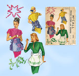 McCall 1313: 1940s Misses Bustle Back Apron Fits All Vintage Sewing Pattern