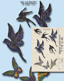 McCall Embroidery Transfer 1316: 1940s Uncut Sequin Bird & Butterfly Dress Trims