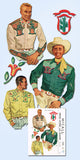 1940s Vintage McCall Sewing Pattern 1332 Mens Embroidered Western Shirt Sz 36 C