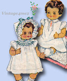 1940s Original Vintage McCall Pattern 1362 Sweetie Pie Baby Doll Clothes 24 Inch