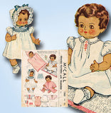1940s Original Vintage McCall Pattern 1362 Sweetie Pie Baby Doll Clothes 16 inch