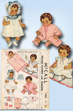 1940s Original Vintage McCall Pattern 1362 Sweetie Pie Baby Doll Clothes 24 Inch