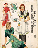 1940s Vintage McCalls Sewing Pattern 1377 Uncut Orange Blossom Apron Fits All